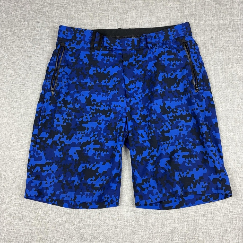 RLX Ralph Lauren Shorts Mens 33 Blue Golf Performance 10 Inseam Zip Pockets